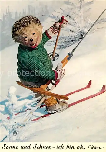 AK / Ansichtskarte Mecki_Nr. 368 Skifahren 