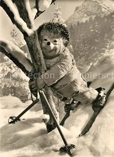 AK / Ansichtskarte Mecki_Nr. 49 Skifahren 