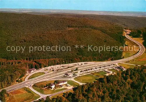 AK / Ansichtskarte Autobahn Fliegeraufnahme Rasthaus im Spessart Motel Rohrbrunn  