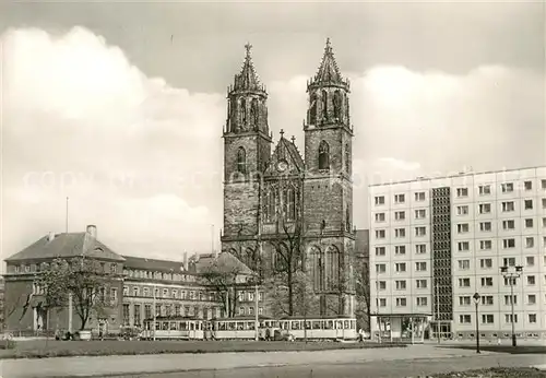 AK / Ansichtskarte Strassenbahn Magdeburg Dom 