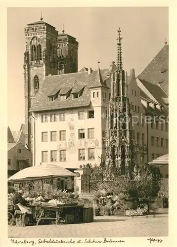 AK / Ansichtskarte Foto_Popp_Nr. N?rnberg Sebalduskirche Sch?ner Brunnen  Foto_Popp_Nr.