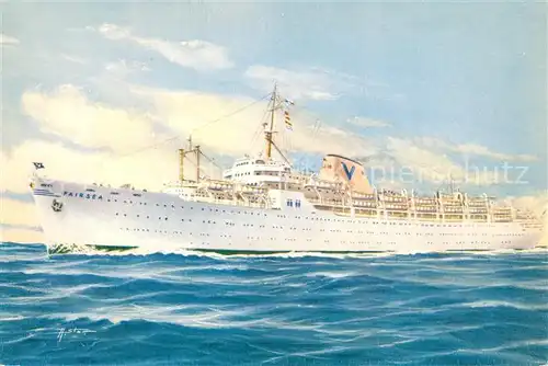 AK / Ansichtskarte Schiffe_Ships_Navires M V Fairsea Sitmar Line Genoa 