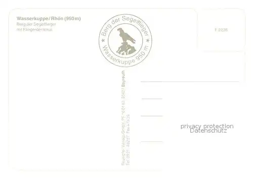 AK / Ansichtskarte Segelflug Wasserkuppe Fliegerdenkmal 