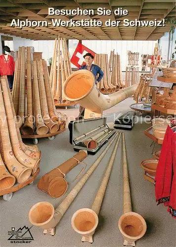 AK / Ansichtskarte Alphorn Werkst?tte Kriens Luzern Alphornbau Stocker  