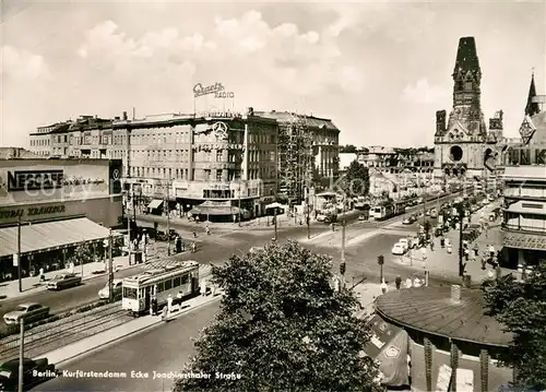 AK / Ansichtskarte Strassenbahn Berlin Kurf?rstendamm Ecke Joachimsthaler Strasse  