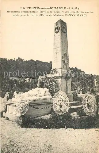 AK / Ansichtskarte La_Ferte sous Jouarre Monument Euvre de Madame Fanny Marc La_Ferte sous Jouarre