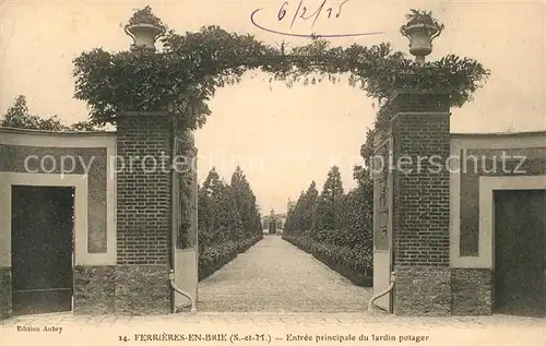 AK / Ansichtskarte Ferrieres_Charente Maritime Entr?e principale du Jardin Potager Ferrieres