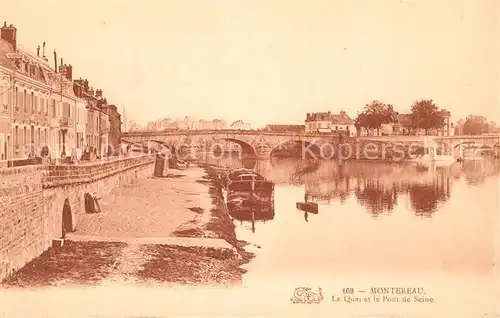 AK / Ansichtskarte Montereau sur le Jard Quai et Pont de Seine Montereau sur le Jard