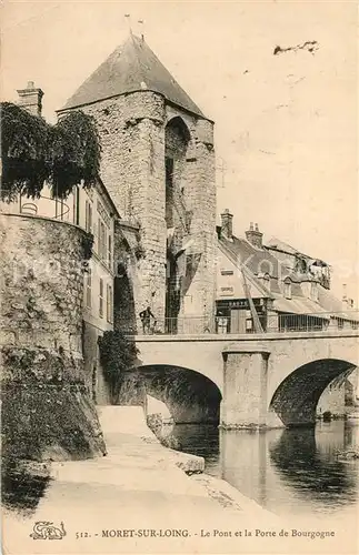 AK / Ansichtskarte Moret sur Loing Le Pont et la Porte de Bourgogne Moret sur Loing