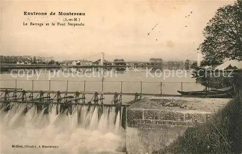 AK / Ansichtskarte Montereau sur le Jard Barrage et Pont Suspendu Montereau sur le Jard