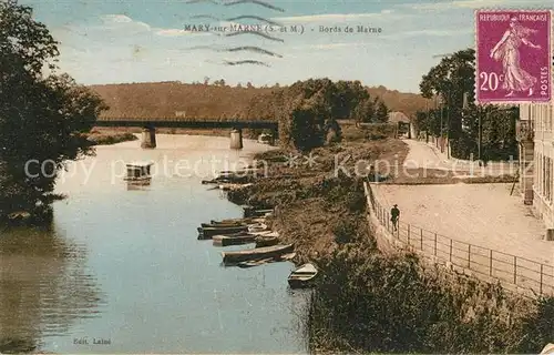 AK / Ansichtskarte Mary sur Marne Bords de Marne Mary sur Marne