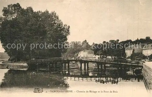 AK / Ansichtskarte Samois sur Seine Cheim de Halage et le Pont de Bois Samois sur Seine