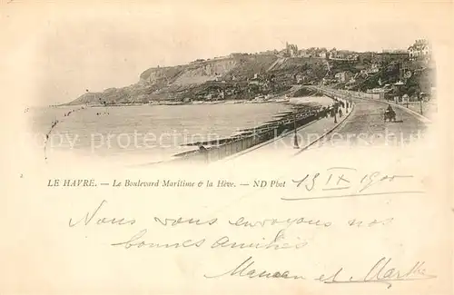 AK / Ansichtskarte Le_Havre Boulevard Maritime et la Heve Le_Havre