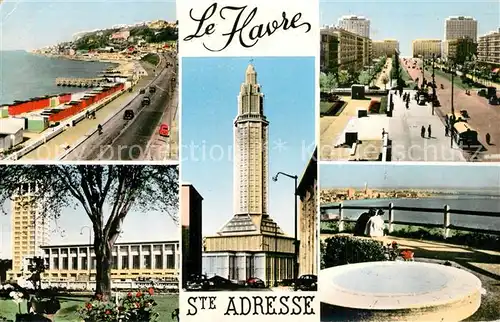 AK / Ansichtskarte Le_Havre Sainte Adresse Boulevard Albert 1. Hotel de Ville Eglise Le_Havre