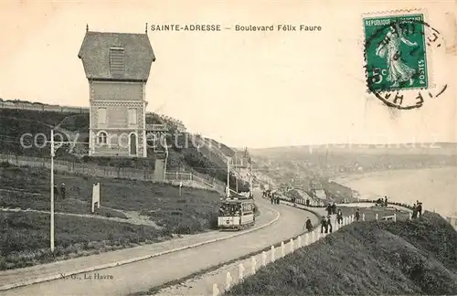 AK / Ansichtskarte Sainte Adresse Boulevard Felix Faure Strassenbahn Sainte Adresse