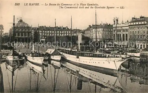 AK / Ansichtskarte Le_Havre Bassin du Commerce et Place Gambetta Boote Le_Havre