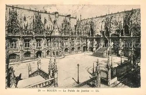 AK / Ansichtskarte Rouen Palais de Justice K?nstlerkarte Rouen