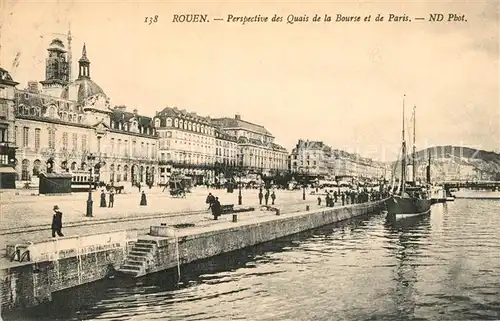 AK / Ansichtskarte Rouen Quais de la Bourse et de Paris Rouen