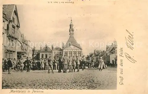 AK / Ansichtskarte Peronne_Somme Marktplatz Peronne Somme