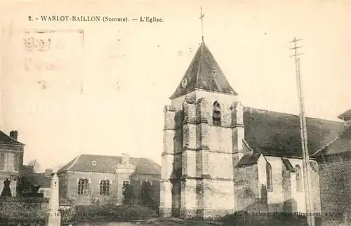 AK / Ansichtskarte Warloy Baillon Eglise Warloy Baillon