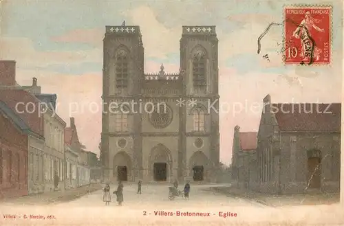 AK / Ansichtskarte Villers Bretonneux Eglise Villers Bretonneux