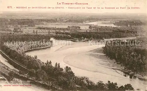 AK / Ansichtskarte Moissac et Saint Nicolas de la Grave Confluent du Tarn et de la Garonne Moissac