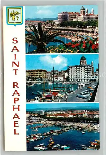 AK / Ansichtskarte Saint Raphael_Var La Plage et le Port Cote d Azur Saint Raphael Var