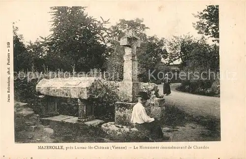 AK / Ansichtskarte Mazerolles_Vienne Le Monument commemoratif de Chandos Mazerolles_Vienne