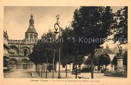 AK / Ansichtskarte Civray_Vienne La Place et le Monument aux Morts Civray Vienne