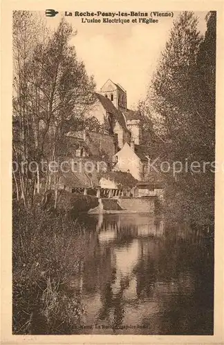 AK / Ansichtskarte La_Roche Posay Lusine Electrique et l Eglise La_Roche Posay