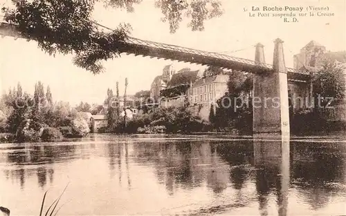 AK / Ansichtskarte La_Roche Posay Le Pont suspendu sur la Creuse La_Roche Posay