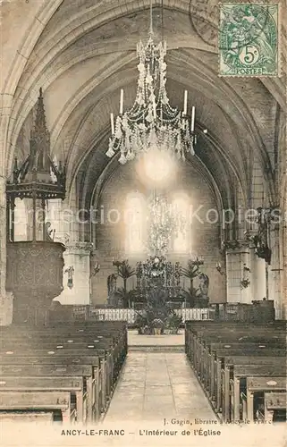 AK / Ansichtskarte Ancy le Franc Interieur de l Eglise Ancy le Franc