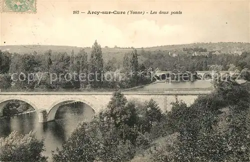 AK / Ansichtskarte Arcy sur Cure_Yonne Les deux ponts  Arcy sur Cure Yonne