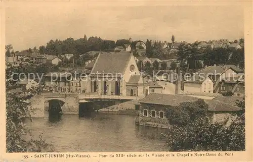 AK / Ansichtskarte Saint Junien Pont du XIIIe siecle sur la Vienne et la Chapelle ND du Pont Saint Junien