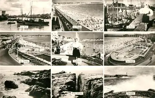AK / Ansichtskarte Les_Sables d_Olonne Le Port La Plage Le Piscine Sablaise Crepiscule Puits dEnfer Tempete Les_Sables d_Olonne