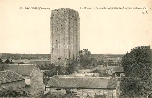 AK / Ansichtskarte Loudun Le Donjon Restes du Chateau des Comtes d Anjou Loudun