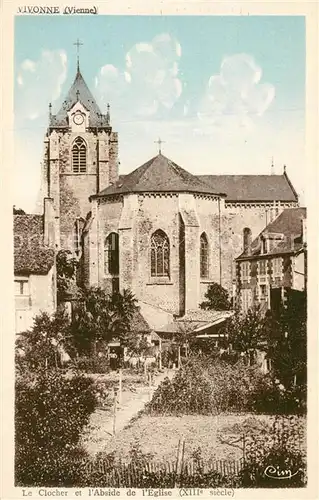 AK / Ansichtskarte Vivonne Le Clocher et lAbside de l Eglise Vivonne