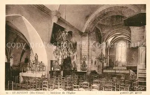 AK / Ansichtskarte Saint Auvent Interieur de l Eglise Saint Auvent