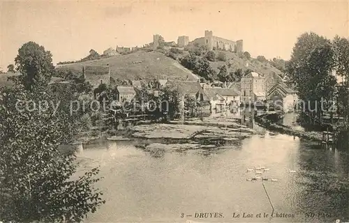 AK / Ansichtskarte Druyes les Belles Fontaines Le Lac et le Chateau Druyes les Belles Fontaines