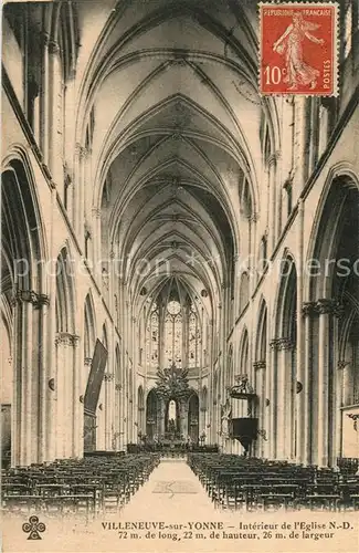 AK / Ansichtskarte Villeneuve sur Yonne Interieur de lEglise ND Villeneuve sur Yonne
