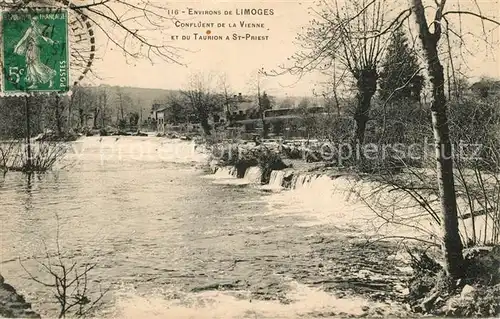 AK / Ansichtskarte Limoges_Haute_Vienne Confluent de la Vienne et du Taurion a St Priest Limoges_Haute_Vienne