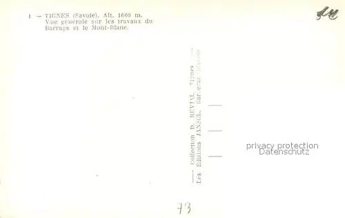 Tignes Vue sur les travaux du Barrage et le Mont Blanc Croix Alpes Francaises Tignes