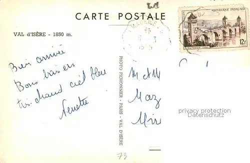 Val_d_Isere Pferdeschlitten Ortsansicht mit Kirche Franzoesische Alpen Val_d_Isere