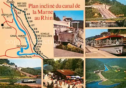 Alsace_Elsass Plan incline du cnal de la Marne au Rhin Details Alsace Elsass
