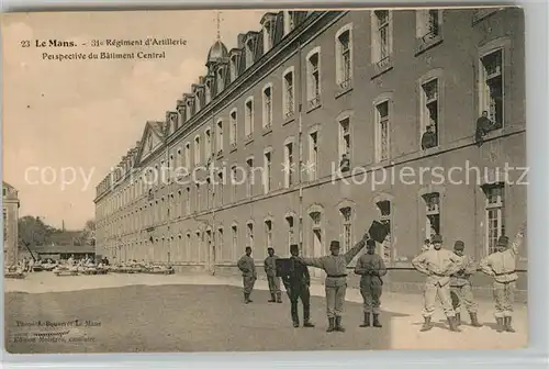 Le_Mans_Sarthe 31e dArtillerie Perspective du Batiment Central Le_Mans_Sarthe