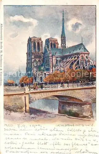 Paris Cathedrale Notre Dame  Kuenstlerkarte Paris