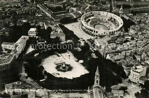 Nimes Fliegeraufnahme Place de la Fontaines Nimes