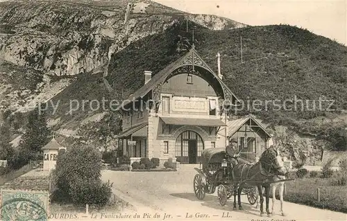 Lourdes_Hautes_Pyrenees Funiculaire du Pic du Jer La Gare Lourdes_Hautes_Pyrenees