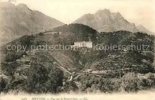 Menton_Alpes_Maritimes Vue sur le Sanatorium Menton_Alpes_Maritimes
