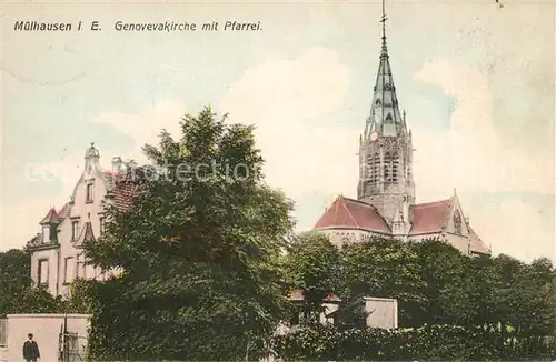 Muelhausen_Elsass Genovevakirche Pfarrei Muelhausen Elsass